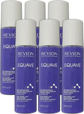 Produktbild von Revlon Equave Anti Brassiness Instant Detangling 6 x 200 ml Conditioner Leave In langes Blondes Haar