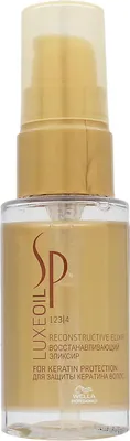 A bottle of hair elixir with a pump dispenser.