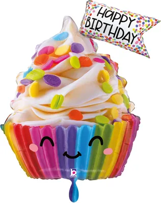 Produktbild von Shape Folienballon "Cute Cupcake Birthday" (G)