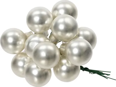 Produktbild von Weihnachtskugeln am Draht 2cm Glas 144 Stück - Silber matt