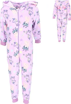 Produktbild von Peppa Pig Fleece Jumpsuit Onesie Pyjamas mit Hoodie Gemütlicher Schlafanzug für kleine Fans 98/104 cm