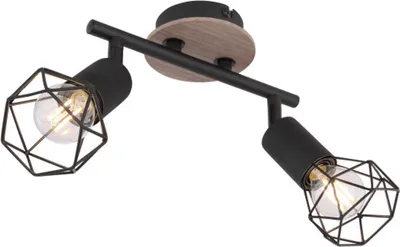 Obrázek produktu pro GLOBO 54802S-2H, Černá, Dřevo, Kov, IP20, I, E14, 40 W