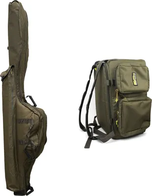 Produktbild von Faith Angeltaschen-Set – Rutentasche – Angelrucksack – Grün – Tragetasche – 12 Fuß Reisetasche – Deluxe-Set