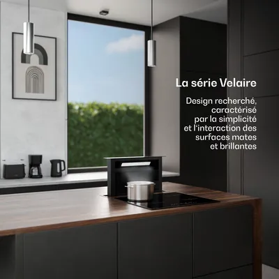 Image de Klarstein Velaire Hotte Aspirante 60 cm - A++ Éco, 853 m³/h, Silencieuse,Tactile, Filtre Charbon & Aluminium, LED, Hotte Cuisine Encastrable Plan de Travail
