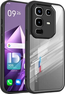 Obrázek produktu pro Pouzdro pro Infinix Note 50X průhledný zadní kryt s TPU rámečkem, odolné proti nárazům Černý