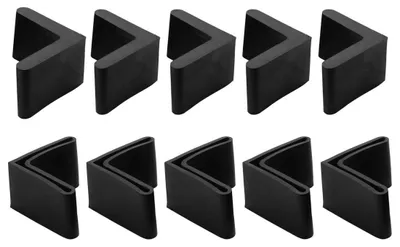Möbel-Eckfußkappen Gummi L-Form 40x40mm 10er Schwarz