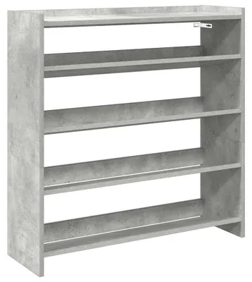 Image de vidaXL Étagère à chaussures gris béton 80x25x81 cm Bois composite