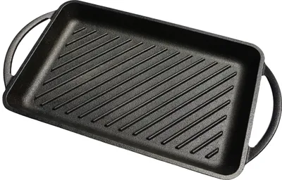 Produktbild von Kitchenbear - Grillplatte aus Gusseisen inkl. Silikonmatte - geeignet für Induktion, Gas, Glaskeramik, Backofen, Grill und offenes Feuer
