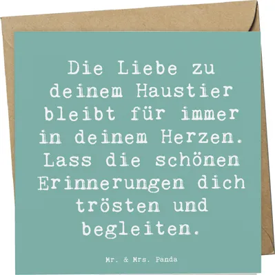 Produktbild von Mr. & Mrs. Panda Grußkarte Spruch Trauerbewältigung Haustierverlust - Meeresbrise - Geschenk, Vertrauem, Trost, anlasskarte, Klappkarte, Zuversicht, doppelkarte, Mut