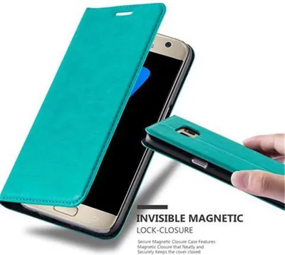 Image de Cadorabo Housse pour Samsung Galaxy S7 Housse turquoise Etui pour téléphone portable Case Cover Fermeture magnétique