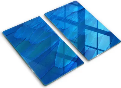 Produktbild von Glasschneideplatte - Herdabdeckplatte - 2x30x52 cm -Schneidebrett - Spritzschutz -Vogelfedern