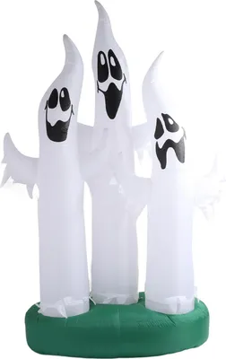 Image de Halloween Gonflable 3 Fantômes 10FT Halloween Gonflable Fantôme Blanc avec Lumière LED pour l'extérieur Décoration du Jardin de la Cour