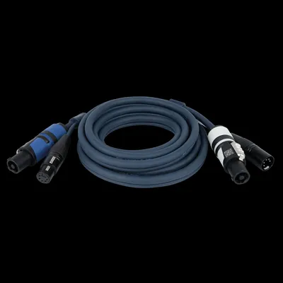 Image de DAP FP18 Hybrid Cable - powerCON & 5-pin XLR - DMX / Power DMX & Strom - 3 m