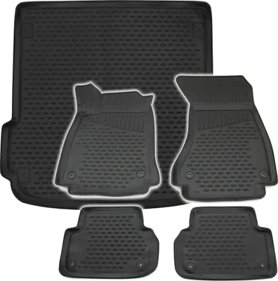 Produktbild von Gummi Kofferraumwanne + Fußmatten Set für Audi A4 B9 Avant + Allroad, Bj. 2016-