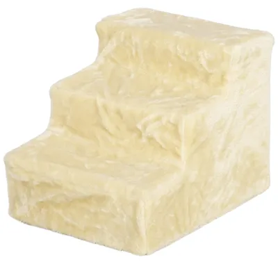 Obrázok produktu pre PawHut Schody pre psov, 3-stupňové, 35 cm, schody pre domáce zvieratá s velúrovým vzhľadom na posteľ, béžové