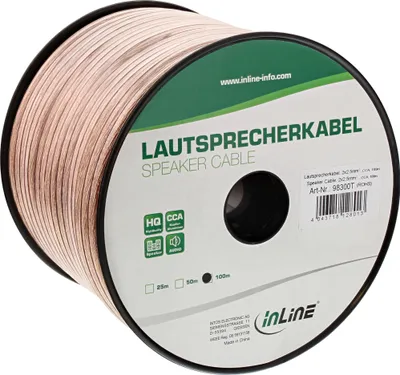 Zdjęcie produktu dla InLine 98350T, Aluminium miedziane (CCA), 50 m, Przezroczysty