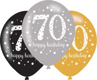 Zdjęcie produktu dla 70. urodziny złote 6 balonów