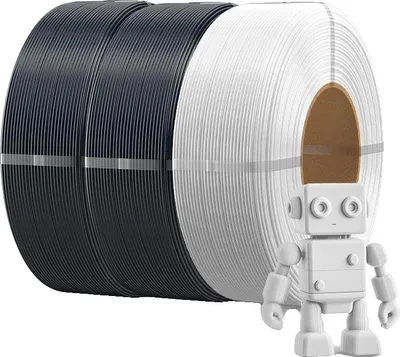 Immagine prodotto di filamento per stampante 3D, elevata tenacità, meno filamenti, PETG 2BK 1WT