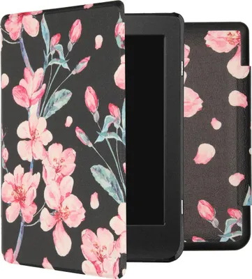 Productafbeelding van imoshion Design Slim Hard Case Bookcase voor de Kobo Nia - Blossom Watercolor Black