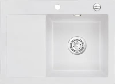 Produktbild von Auflagespüle KeraDomo MERA 70 SATIN mit Becken rechts und Excenterbedienung