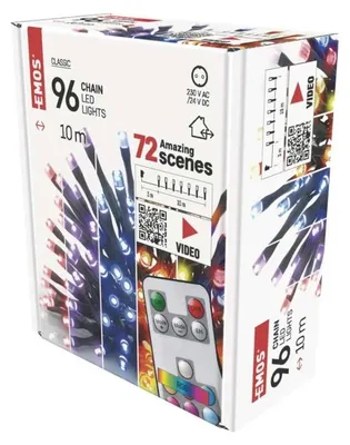 Produktbild von Emos D4AA02, Girlande, Transparent, Innen & Außen, Transparent, IP44, 12 W
