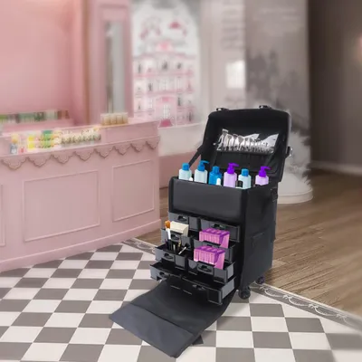 Produktbild von Aufbewahrungswagen für Haarpflege – Kosmetikkoffer – Beauty-Trolley – Schönheitskoffer – Organizer für Frisierutensilien