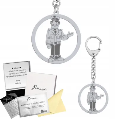 Produktbild von Radziszewska Schlüsselanhänger Polizei mit Polizist Gravur Geschenk
