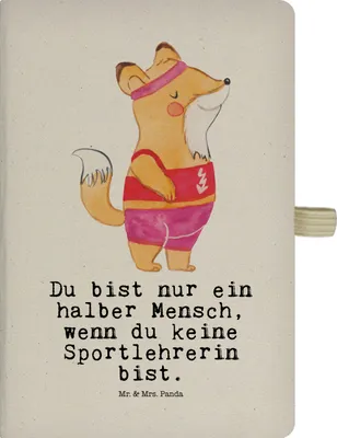 Produktbild von Mr. & Mrs. Panda Journal Sportlehrerin Herz - Transparent - Geschenk, notizbuch a4, Jubiläum, skizzenbuch, Tagebuch