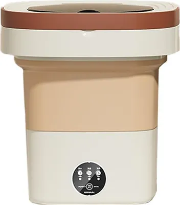 Immagine prodotto di INF Lavatrice pieghevole 9L - Mini lavatrice portatile con centrifuga e scarico automatico Cachi