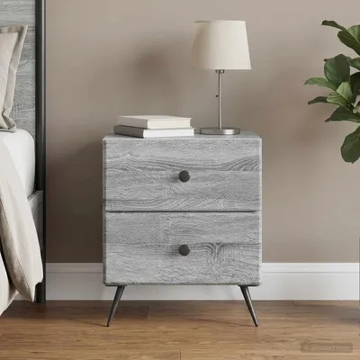 Immagine prodotto di vidaXL Comodino Sonoma grigio, 43 x 34,5 x 47,5 cm, realizzato in legno composito