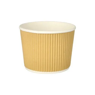 Produktbild von Suppenbecher, Pappe rund 520 ml Ø 11 cm · 8,4 cm braun/weiss Ripple Wall