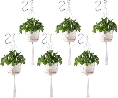 Immagine prodotto di Set di 6 ganci per piante in macramè, 88 cm, per interni