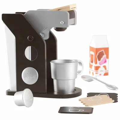Image de KidKraft 63379 Set à café Espresso / Jouets de cuisine ; Dimensions (L x l x H) : 16 cm x 7 cm x 18 cm