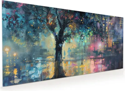 Produktbild von Küchenrückwand Spritzschutz Glas mit Motiv Regen in der Stadt 40 x 40 cm