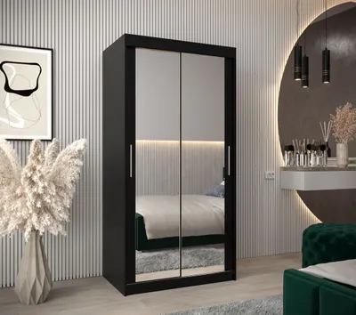 Obrázok produktu pre Skriňa s posuvnými dverami v šírke 100 cm TIMEA 3 - čierna