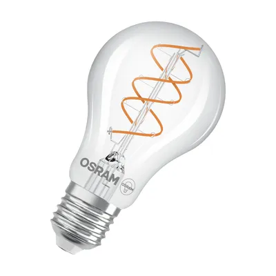 Obrázek produktu pro OSRAM Vintage 1906 Classic je teplá bílá stmívatelná LED žárovka se spirálovým vláknem. Nabízí výkon 8 W pro 806 lm, patici E27, čiré sklo, průměr 60 mm, 2200 K.