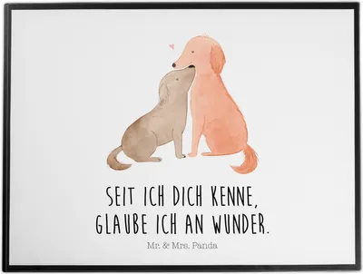 Produktbild von Mr. & Mrs. Panda schreibtischunterlage Hunde Liebe - Weiß - Geschenk, tischpad, Schreibunterlage, Hund, Kuscheln, Sprüche, Optimitisch, Kuss, Herz, Unterlage Schreibtisch