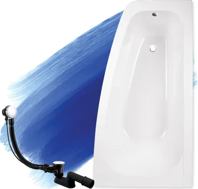 Produktbild von BADLAND Eckbadewanne Badewanne Luna RECHTS 150x80 mit Ablaufgarnitur und Füßen GRATIS ohne Verkleidung