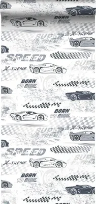 Produktbild von Sanders & Sanders Tapete Rennwagen Schwarz-Weiß 50 x 900 cm