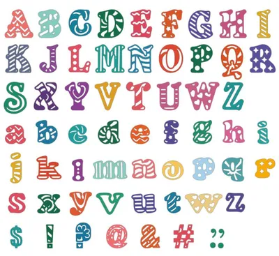 Productafbeelding van Letterstansen - Holle symbolen voor het maken van kaarten - Stansmal voor scrapbooking, albums, uitnodigingen en decoraties