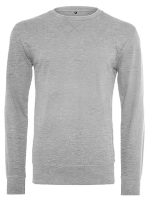 Produktbild von Build Your Brand BY010 | Light Crew Sweatshirt / Pullover - Farbe: Heather Grey - Größe: XS