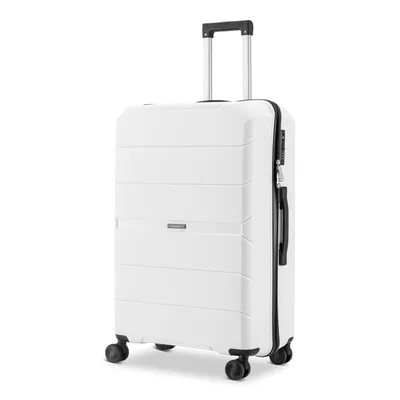 Produktbild von Skycases Urban Adventurer – Großer-Koffer 110 L – Hartschalenkoffer aus Polypropyle – mit 4 Rollen & Kombinationsschloss - 49 x 30 x 75 cm - Weiß