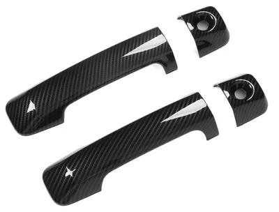 Image de 4 pièces Panneau de poignée de porte extérieure de voiture Style fibre de carbone Autocollant de garniture de poignée extérieure pour FJ CRUISER XJ10 2007?2021