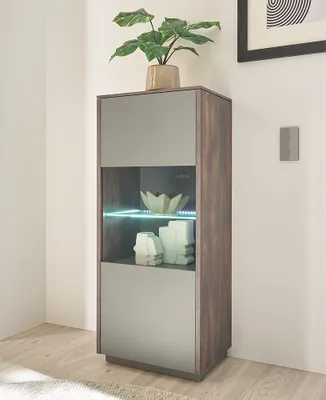 Produktbild von Vitrine halbhoch mit Beleuchtung in Eiche mit anthrazit LAFAYETE-61