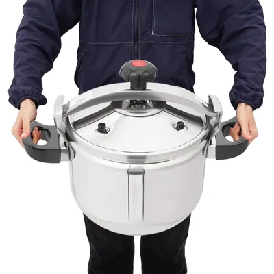 Image de Autocuiseur, capacité de 23,25 l, compatible avec le gaz et l'induction, mode demécanique, pression de service de 60 à 80 kPa, en acier inoxydable