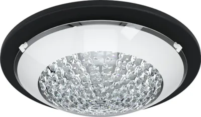 Produktbild von EGLO LED Deckenleuchte Acolla 1, elegante Kristall-Deckenlampe, Wohnzimmerlampe aus Metall und Glas, Flurlampe in schwarz und weiß, Wandlampe warmweiß
