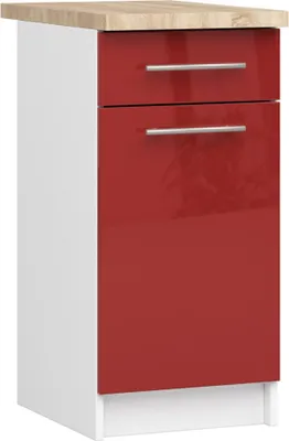 Obrázok produktu pre AKORD Furniture Factory KS0POLIBIACZERPOL004, 1 dvere/dverí, 2 police/políc, Biela, dvere s pántmi, 16 mm, 1 zásuvka/zásuviek