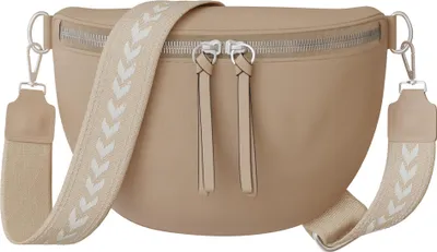 Produktbild von Damen Crossbody Umhänge Hand Tasche Echt 30618 Taupe