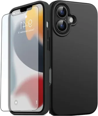Produktbild von Schwarze Hülle für iPhone - handyhülle mit Displayschutz – iPhone 17 / 3D Displayschutz