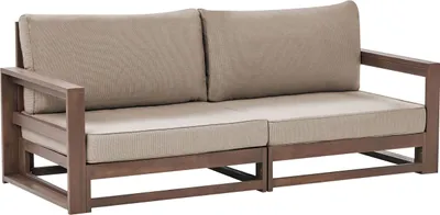 Produktbild von BELIANI Gartensofa Dunkelbraun Akazienholz Auflagen Taupe 2-Sitzer Sofa Retro Landhaus Stil Terrasse Outdoor Außenbereich Balkon